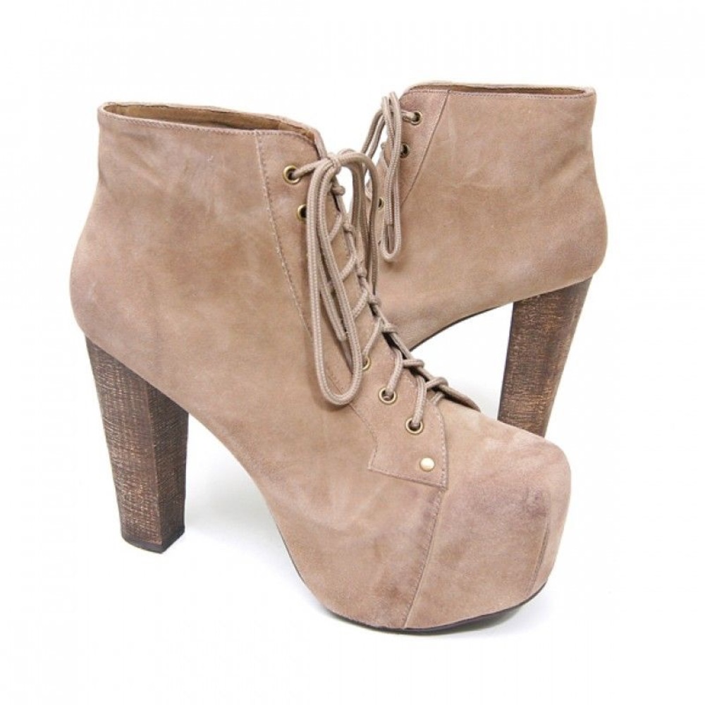 Jeffrey Campbell Lita bootie taupe suede